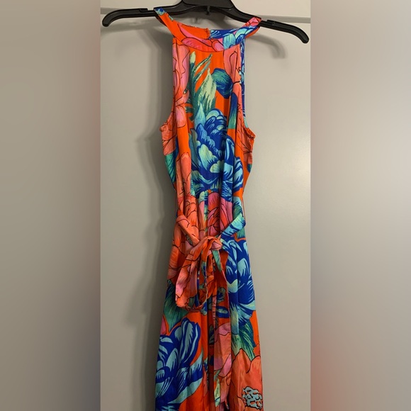 Farm Rio x Anthropologie Floral Printed Halter Wide Leg Jumpsuit size XS - Picture 12 of 15